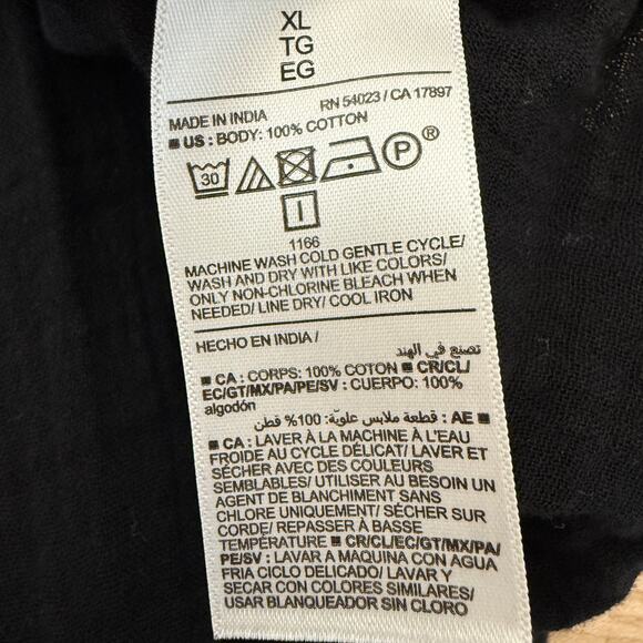 Old Navy Cotton Gauzy Button Down Shirt Black Oversized Boxy Lagenlook | XL - Picture 6 of 8